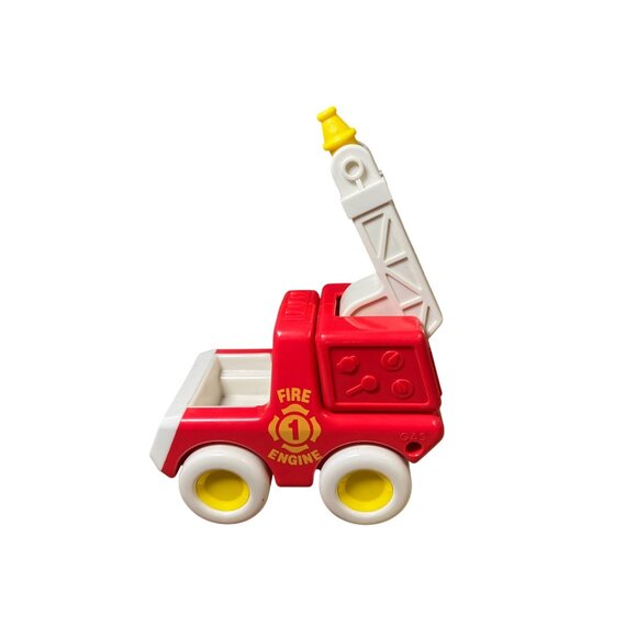 Bandai Tonka Fire Engine Red White Plastic Toy Truck With Movable Ladder - Picture 4 of 10